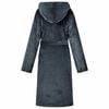 vidaXL Bathrobe Hoodie Navy Blue S Flannel