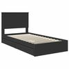 vidaXL Storage Bed with Headboard Black 100 x 200 cm Engineered Wood