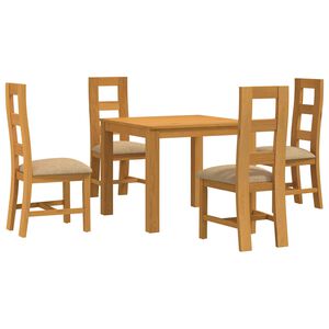 vidaXL Dining Set 5 pcs Beige Solid Oak Wood