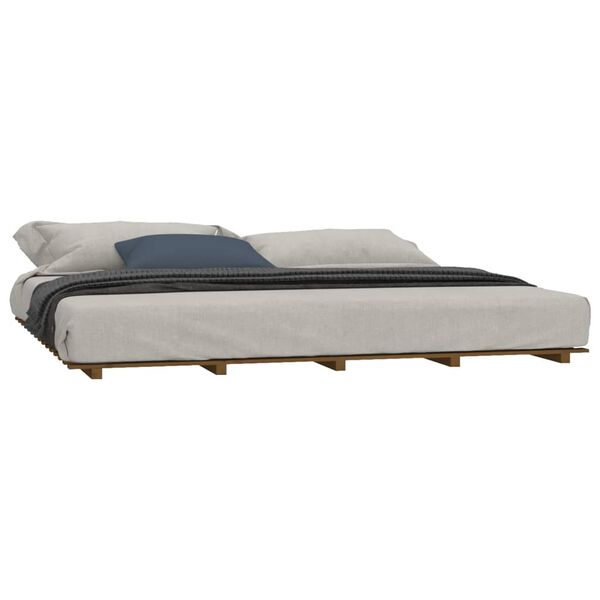 vidaXL Bed Frame without Mattress Honey Brown 200x200 cm Solid Wood Pine