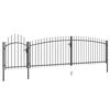 vidaXL Garden Fence Gate Woerden with Spear Top 5x1.25 m Black