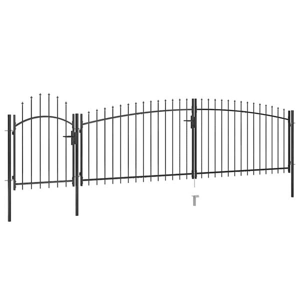 vidaXL Garden Fence Gate Woerden with Spear Top 5x1.25 m Black