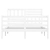 vidaXL Bed Frame without Mattress White 150x200 cm King Size King Size Solid Wood