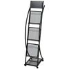 vidaXL Magazine Rack 40x32x131 cm Black A4