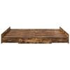 vidaXL Storage Bed Frame Smoked Oak 200 x 200 cm Engineered Wood