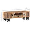 vidaXL TV Cabinet with Wheels 110x30x37 cm Solid Reclaimed Wood