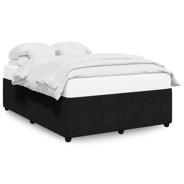 vidaXL Bed Frame without Mattress Black 140x190 cm Velvet