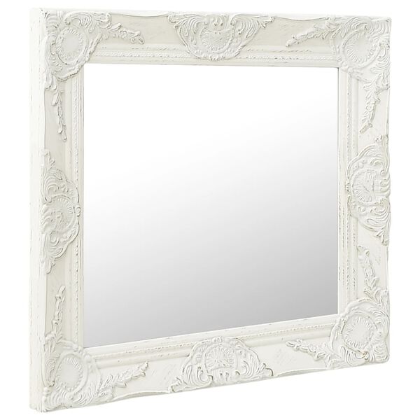 vidaXL Wall Mirror Baroque Style 60x60 cm White