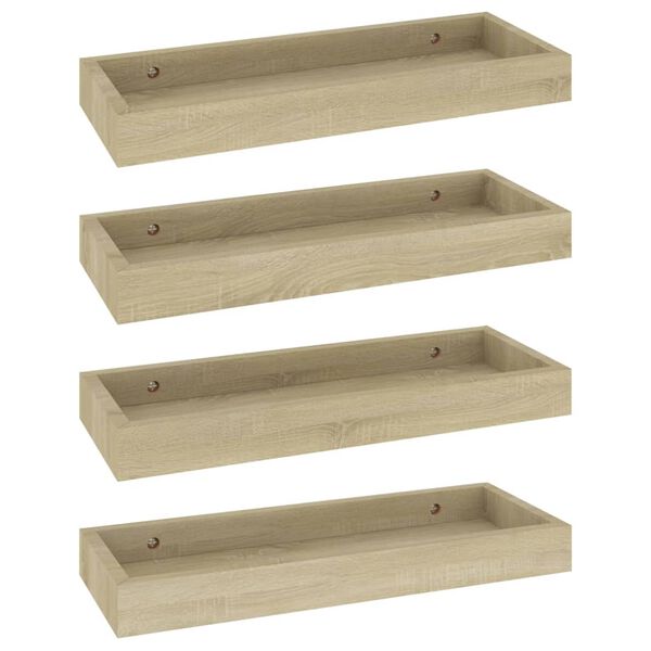 vidaXL Loggia Wall Shelves 4 pcs Oak 40x15x4 cm MDF