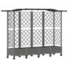vidaXL Raised Bed with Trellis and Roof Light Grey 203.5 x 40 x 129 cm