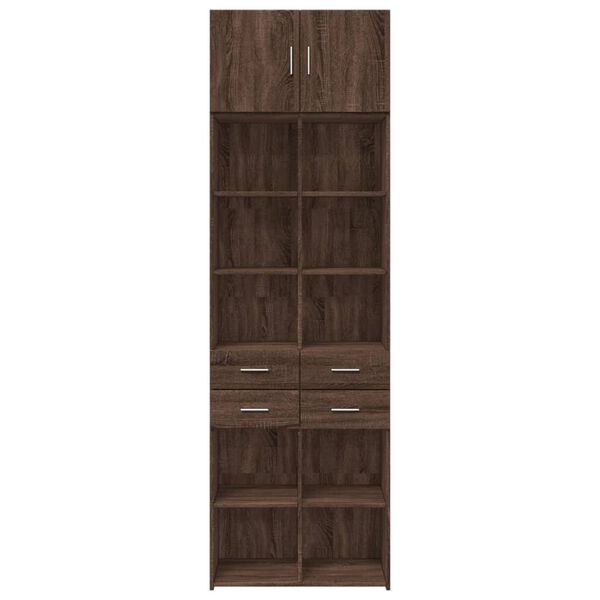 vidaXL Storage Cabinet Brown Oak 70x42.5x225 cm Engineered Wood