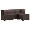 vidaXL 4-Seater Garden Sofa Rattan Look PP Brown