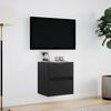 vidaXL TV Wall Cabinet with LED Lights Black 41x31x45 cm