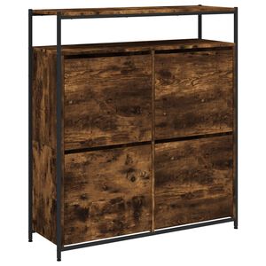 vidaXL Shoe Cabinet Smoked Oak 2 pairs per drawer