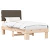 vidaXL Bed Frame with Upholstered Headboard Taupe 100 x 200 cm