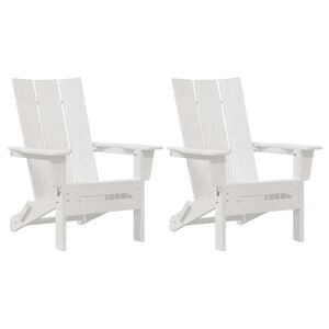 vidaXL Garden Chair 2 pcs White Polyethylene