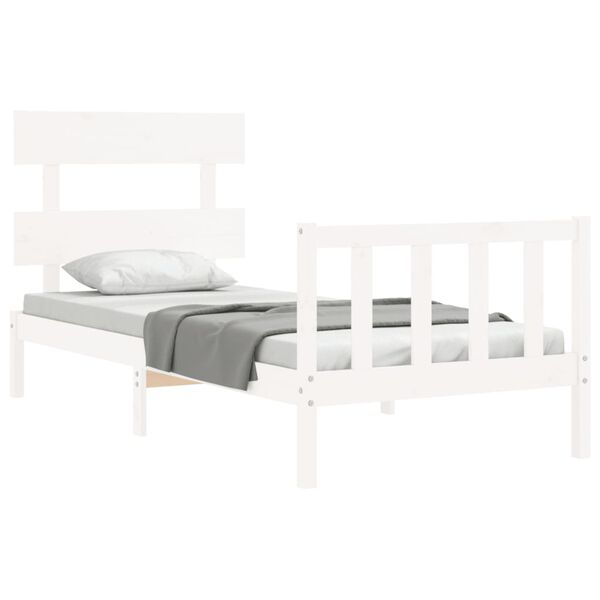 vidaXL Bed Frame without Mattress White 90x200 cm Solid Wood Pine