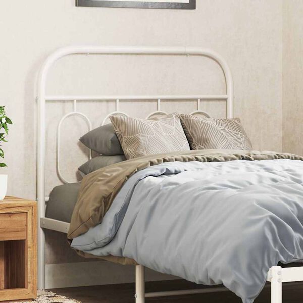 vidaXL Metal Replace Headboard White 90 cm