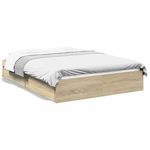 vidaXL Bed Frame with Drawers without Mattress Sonoma Oak 140x200 cm