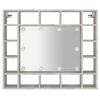 vidaXL Mirror Cabinet with LED Concrete Grey 91x15x76.5 cm