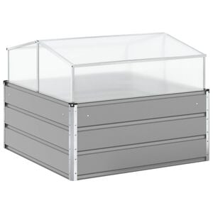 vidaXL Planter Light Grey 100 x 100 x 77 cm Galvanised Steel