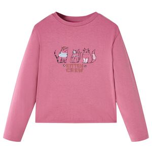 vidaXL Kids' T-shirt with Long Sleeves Raspberry 104