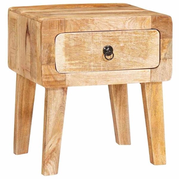 vidaXL End Table with Drawer Brown 40 x 32 x 46 cm Solid Mango Wood