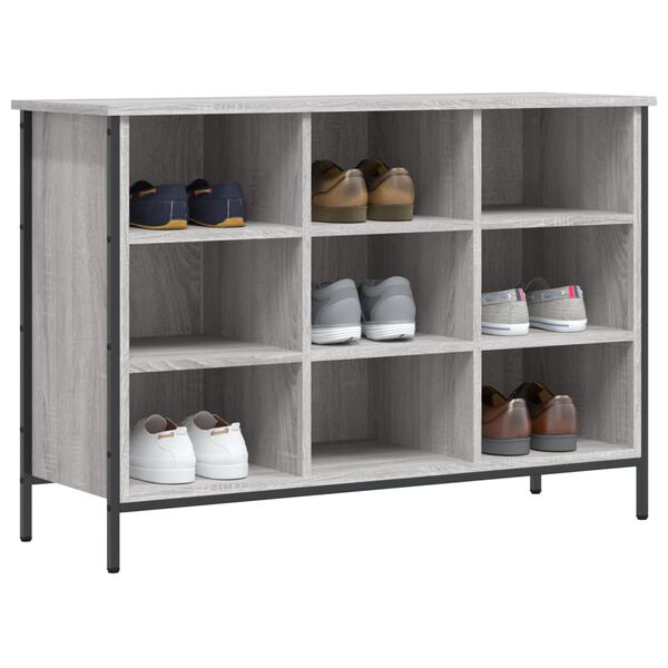 vidaXL Shoe Cabinet Grey Sonoma 100x35x70 cm Engineered Wood