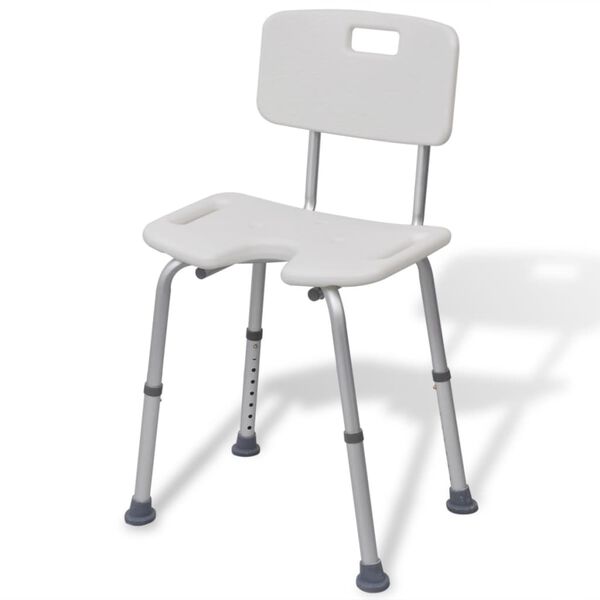 vidaXL Shower Chair Aluminium White