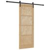 vidaXL Sliding Door Natural and Black 78 x 202 cm Solid Pine Wood