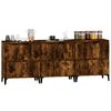 vidaXL Sideboards 3 pcs Smoked Oak 60x35x70 cm Engineered Wood