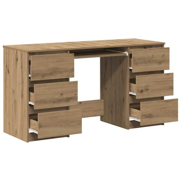 vidaXL Writing Desk Artisan Oak 140x50x77 cm Engineered Wood