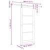 vidaXL Sliding Door Natural 86 x 211 cm Solid Pine Wood and Glass