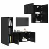 vidaXL TV Cabinet Wall-mounted 4 pcs Black Oak Engineered Wood