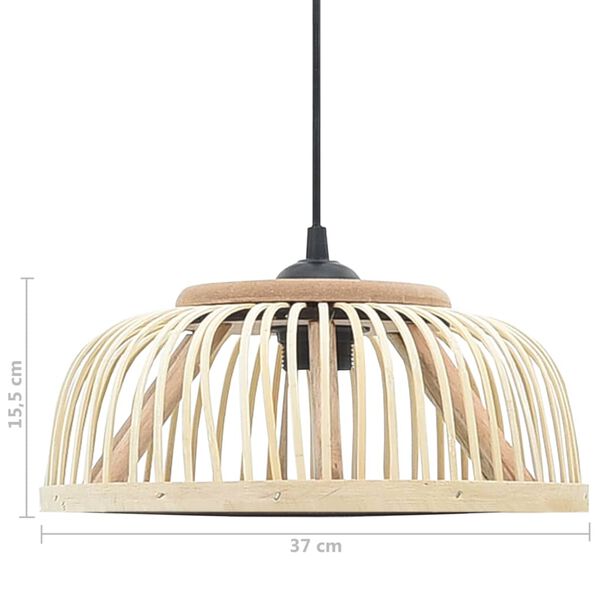 vidaXL Pendant Lamp Bamboo 37x15.5 cm 40 W Semicircle E27