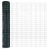 vidaXL Euro Fence with Post 10 x 1.6 m PVC-Coated Steel Green Mesh