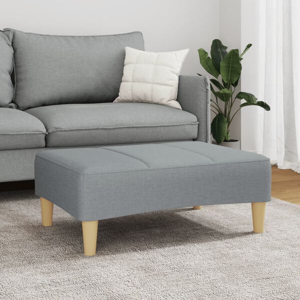 vidaXL Footstool Light Grey 77x55x31 cm Fabric