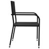 vidaXL 7 Piece Garden Dining Set Black Poly Rattan