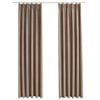 vidaXL Blackout Curtains with Hooks 2 pcs Taupe 140x175 cm