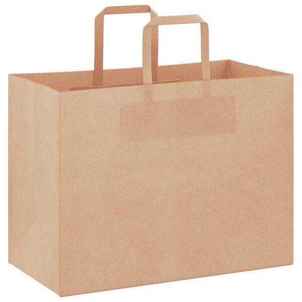 vidaXL Paper Bags 250 pcs with Handles Brown 32x17x25 cm