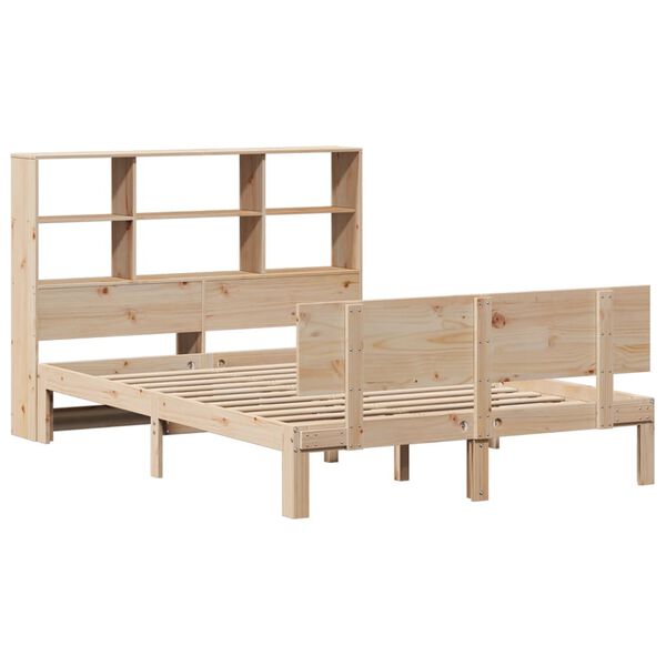 vidaXL Bookcase Bed without Mattress 120x190 cm Small Double Solid Wood Pine