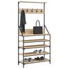 vidaXL Clothes Rack with Shoe Storage Sonoma Oak 90x34x184 cm