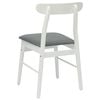 vidaXL Dining Chair 2 pcs White and Grey Solid Wood