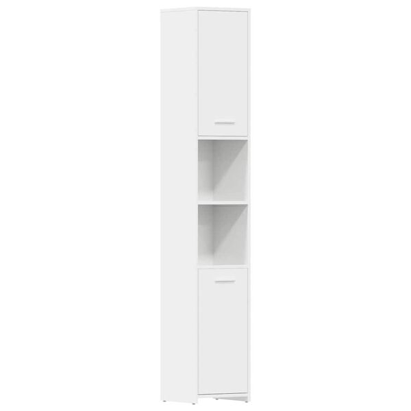 vidaXL Bathroom Cabinet High Gloss White 30x30x183.5 cm Engineered Wood