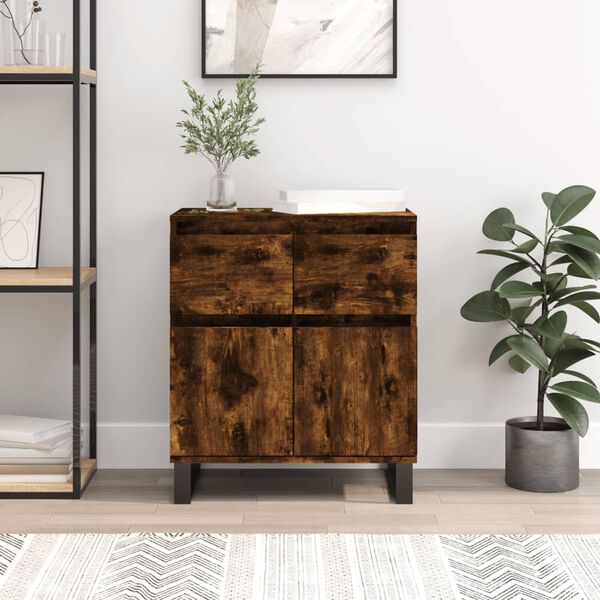 vidaXL Sideboard Smoked Oak 60x35x70 cm Engineered Wood