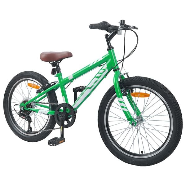 vidaXL Mountain Bike 24'' 6-Speed for 8-12 Years Old Green