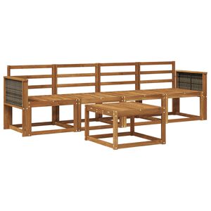vidaXL Outdoor Sofa Set 4 pcs Natural Solid Acacia Wood
