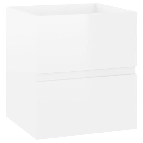 vidaXL Sink Cabinet with Built-in Basin High Gloss White Engineered Wood