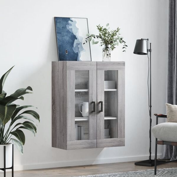 vidaXL Wall Mounted Cabinet Grey Sonoma 69.5x34x90 cm
