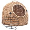 vidaXL Cat Carrier | Natural Willow | Natural Willow, Iron | Medium | Portable